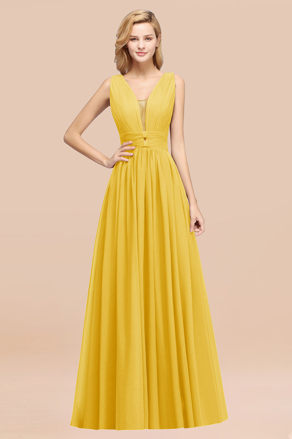 Modest Dark Green Long Bridesmaid Dresses Deep V-Neck Chiffon Maid of Honor Dress Modest Dark Green Long Bridesmaid Dresses Deep V-Neck Chiffon Maid of Honor Dress