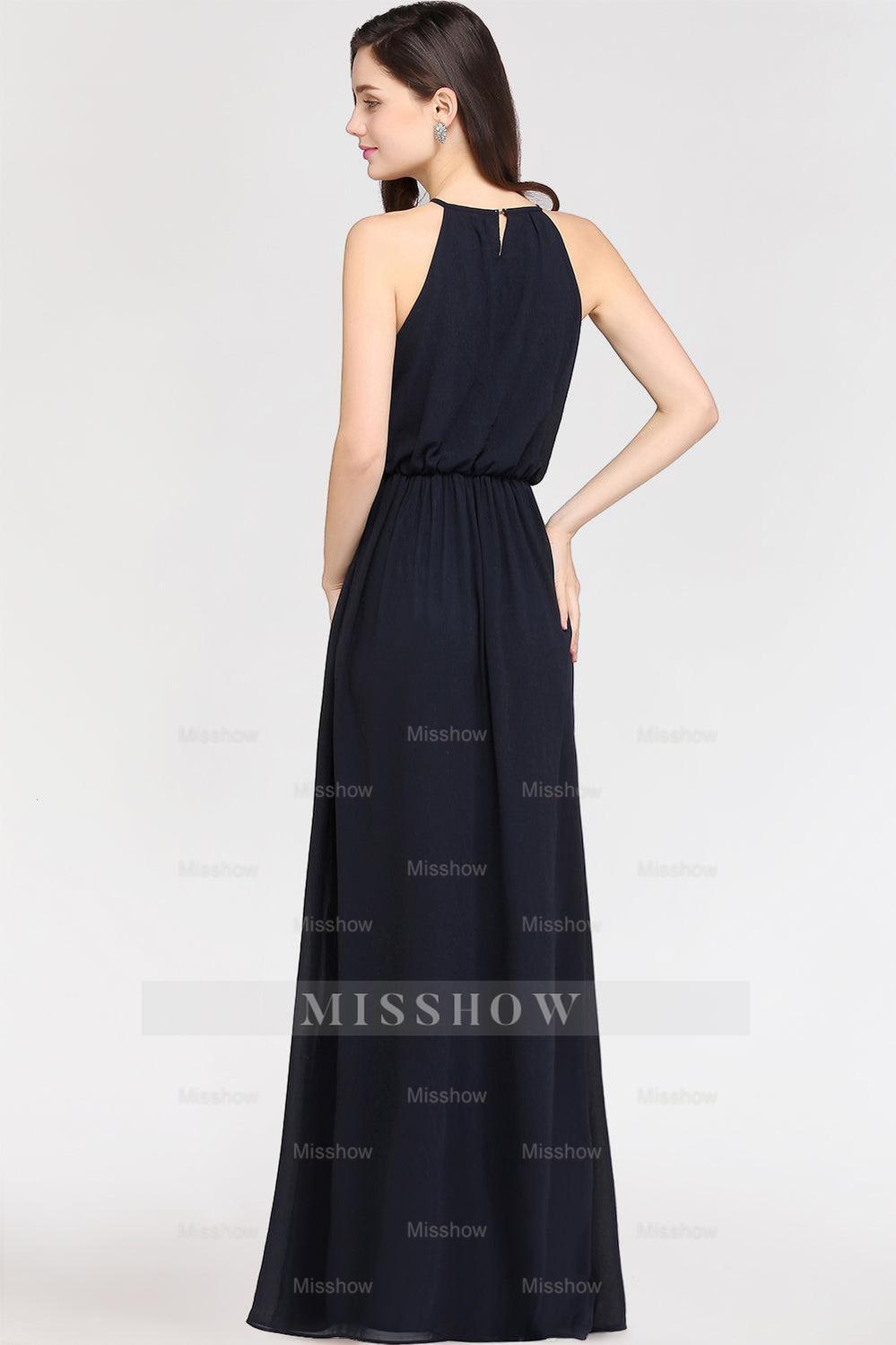 Modest High-Neck Halter Chiffon Junior Bridesmaid Dresses Affordable Modest High-Neck Halter Chiffon Junior Bridesmaid Dresses Affordable