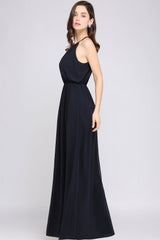 Modest High-Neck Halter Chiffon Junior Bridesmaid Dresses Affordable