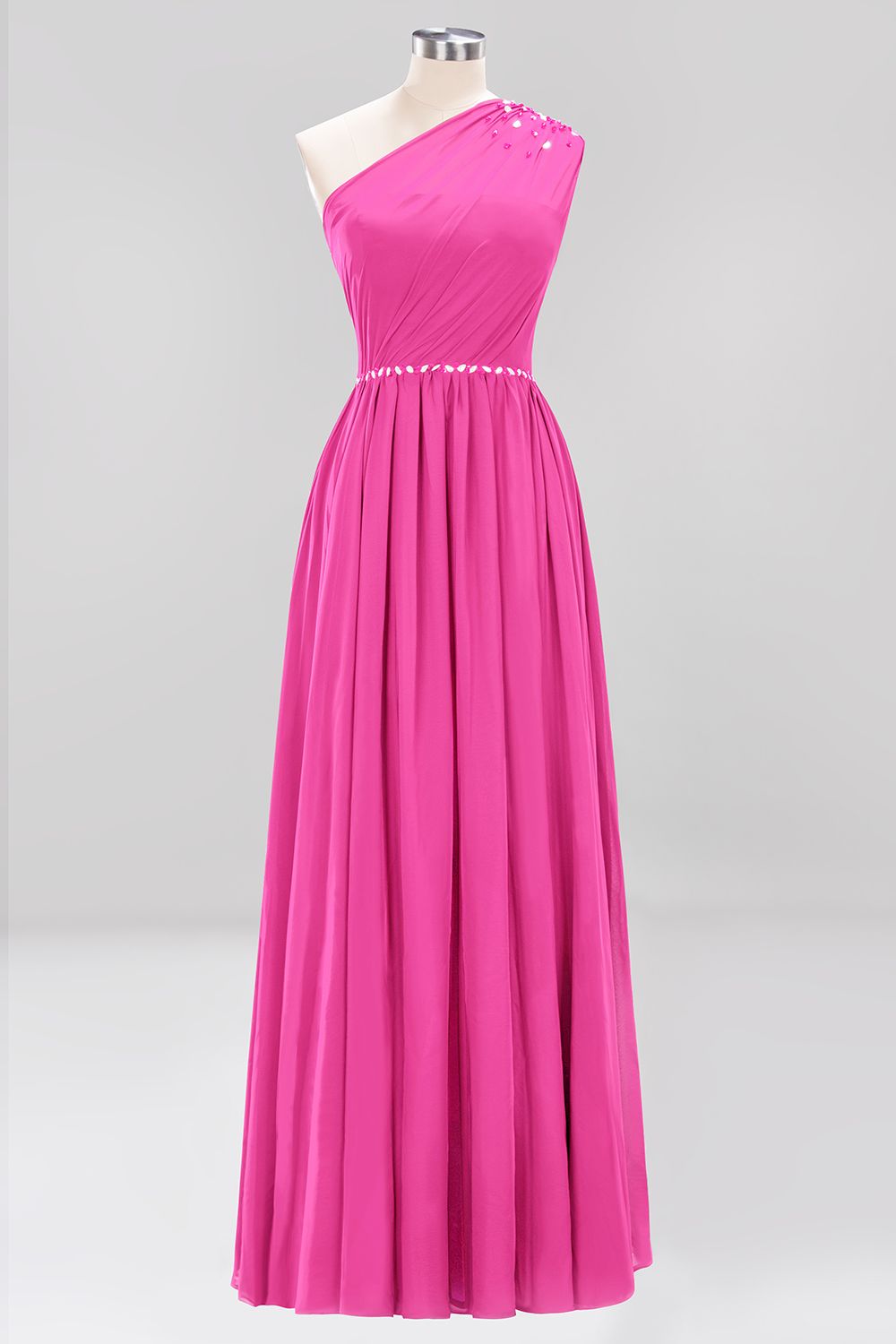 royal blue and pink bridesmaid dresses A Line Sweetheart Royal Blue Keyhole Long Prom Dress, Fuchsia / 2