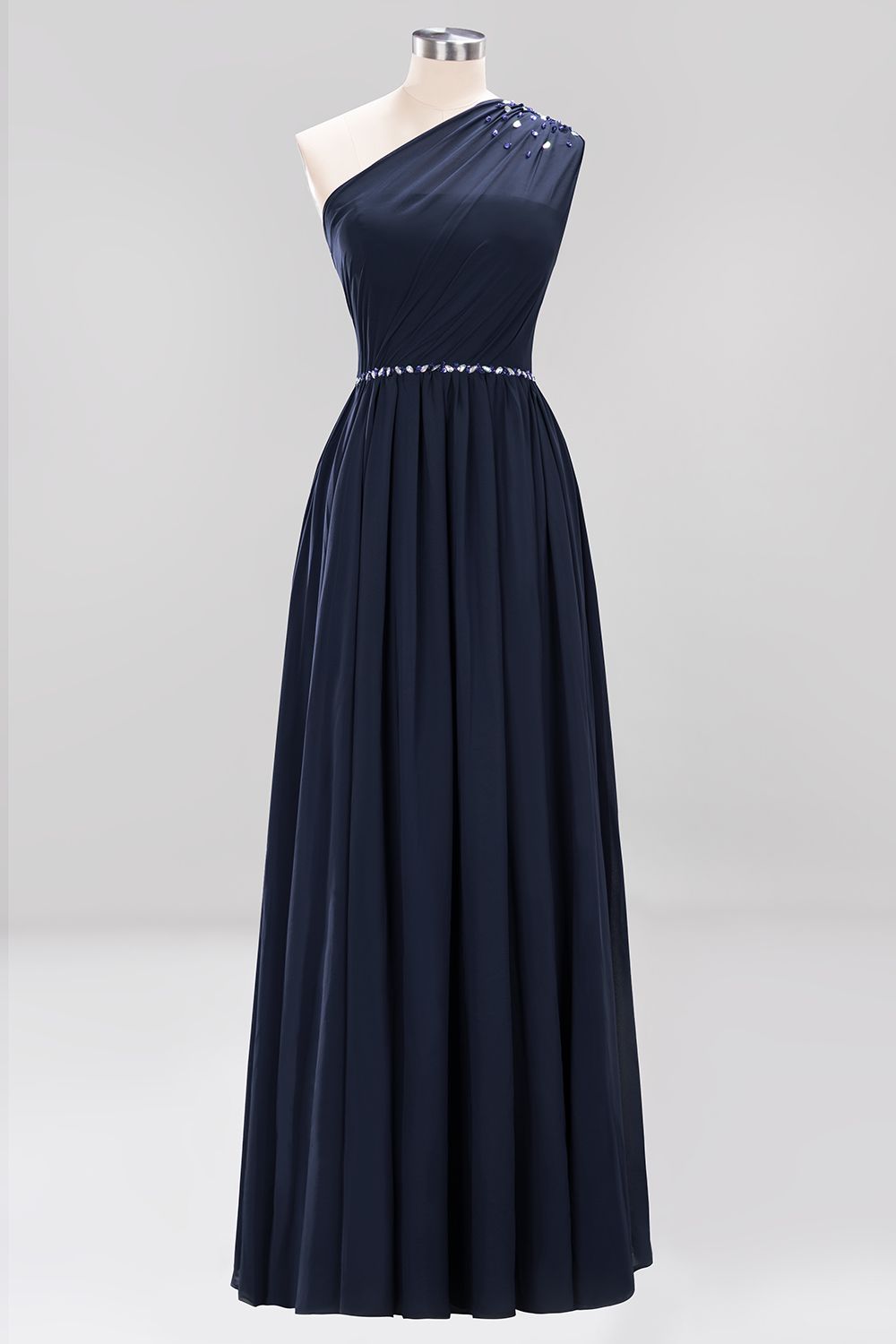 royal blue one shoulder bridesmaid dress KissProm