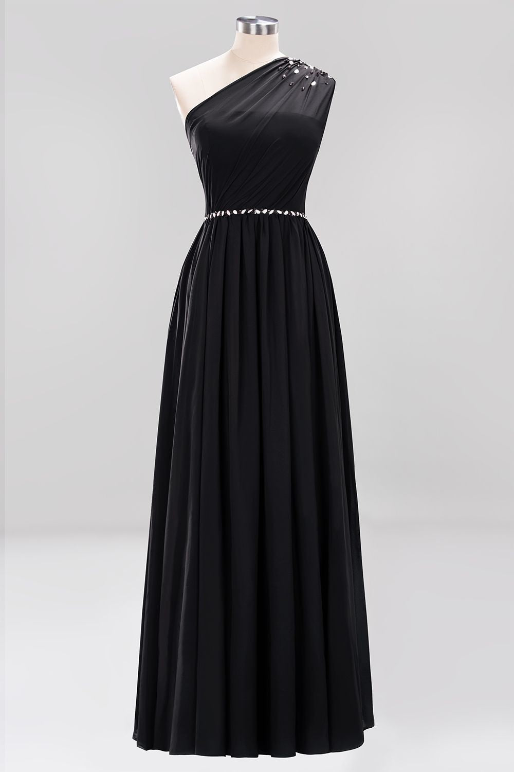 Modest One-shoulder Royal Blue Affordable Bridesmaid Dresses with Beadings Modest One-shoulder Royal Blue Affordable Bridesmaid Dresses with Beadings
