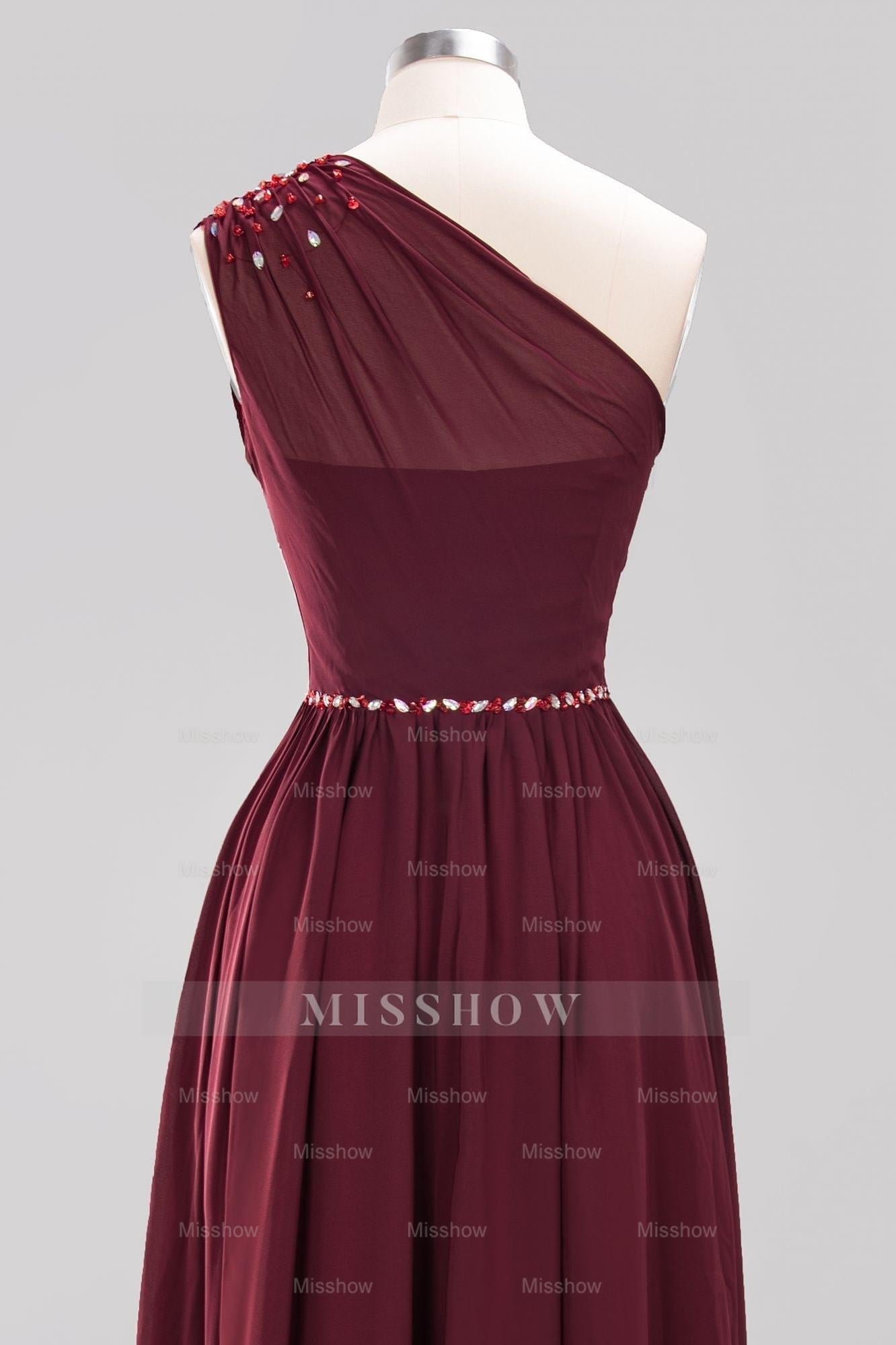 Modest One-shoulder Royal Blue Affordable Bridesmaid Dresses with Beadings Modest One-shoulder Royal Blue Affordable Bridesmaid Dresses with Beadings