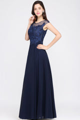 MISSHOW offers gorgeous Dark Navy Jewel party dresses with delicately handmade Appliques in size 0-26W. Shop Floor-length prom dresses at affordable prices.