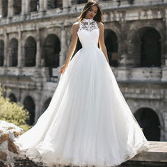 Find this Chic Deep V-neck White Wedding Dressat Misshow, available in everyone color and size you could possibly imagine, which makes picking out the perfect prom dress for your big day easily!