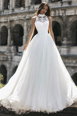 Find this Chic Deep V-neck White Wedding Dressat Misshow, available in everyone color and size you could possibly imagine, which makes picking out the perfect prom dress for your big day easily!