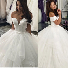 Find this Chic Deep V-neck White Wedding Dressat Misshow, available in everyone color and size you could possibly imagine, which makes picking out the perfect prom dress for your big day easily!