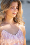 New Arrival Pink Sleeveless Appliques Backless Homecoming Dress-misshow.com