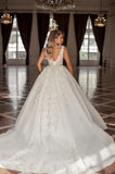 Noble straps sleeveless ball gown lace Wedding dress-misshow.com