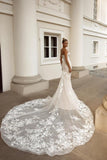 Noble sweetheart sleeveless mermaid lace Wedding dresses-misshow.com