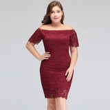 MISSHOW offers gorgeous Burgundy Bateau party dresses with delicately handmade Lace in size 0-26W. Shop Mini prom dresses at affordable prices.