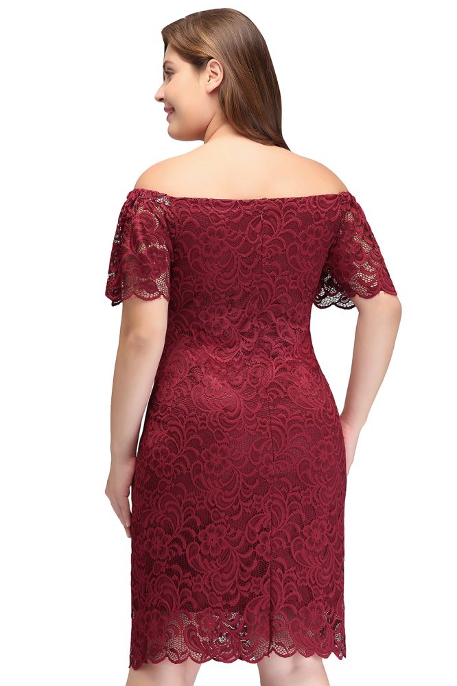 MISSHOW offers gorgeous Burgundy Bateau party dresses with delicately handmade Lace in size 0-26W. Shop Mini prom dresses at affordable prices.