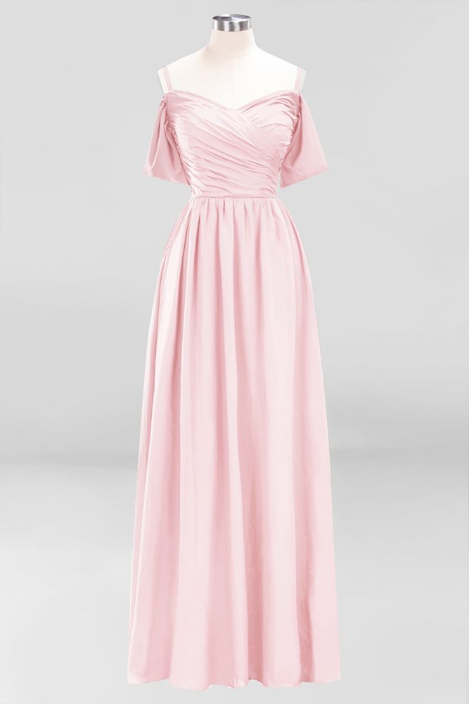 MISSHOW offers Off-the-Shoulder A-line Chiffon Bridesmaid Dress Floor-Length Wedding Guest Dress at a good price from Misshow