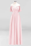 MISSHOW offers Off-the-Shoulder A-line Chiffon Bridesmaid Dress Floor-Length Wedding Guest Dress at a good price from Misshow