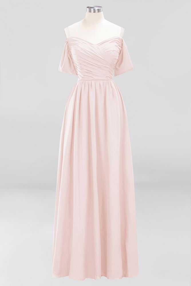 MISSHOW offers Off-the-Shoulder A-line Chiffon Bridesmaid Dress Floor-Length Wedding Guest Dress at a good price from Misshow