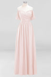 MISSHOW offers Off-the-Shoulder A-line Chiffon Bridesmaid Dress Floor-Length Wedding Guest Dress at a good price from Misshow