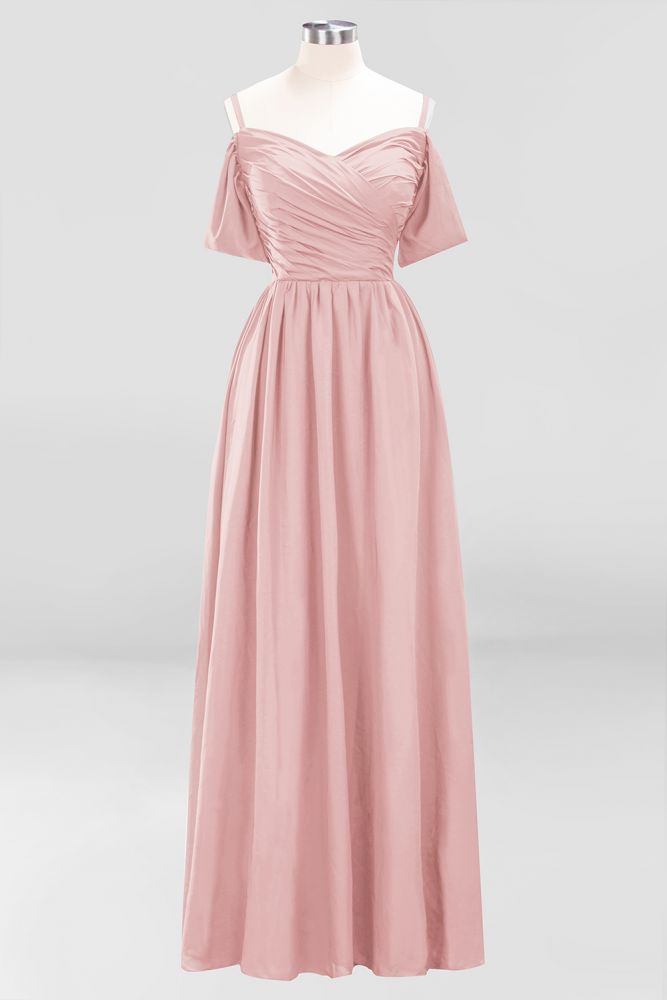 MISSHOW offers Off-the-Shoulder A-line Chiffon Bridesmaid Dress Floor-Length Wedding Guest Dress at a good price from Misshow