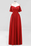 MISSHOW offers Off-the-Shoulder A-line Chiffon Bridesmaid Dress Floor-Length Wedding Guest Dress at a good price from Misshow