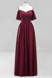 MISSHOW offers Off-the-Shoulder A-line Chiffon Bridesmaid Dress Floor-Length Wedding Guest Dress at a good price from Misshow