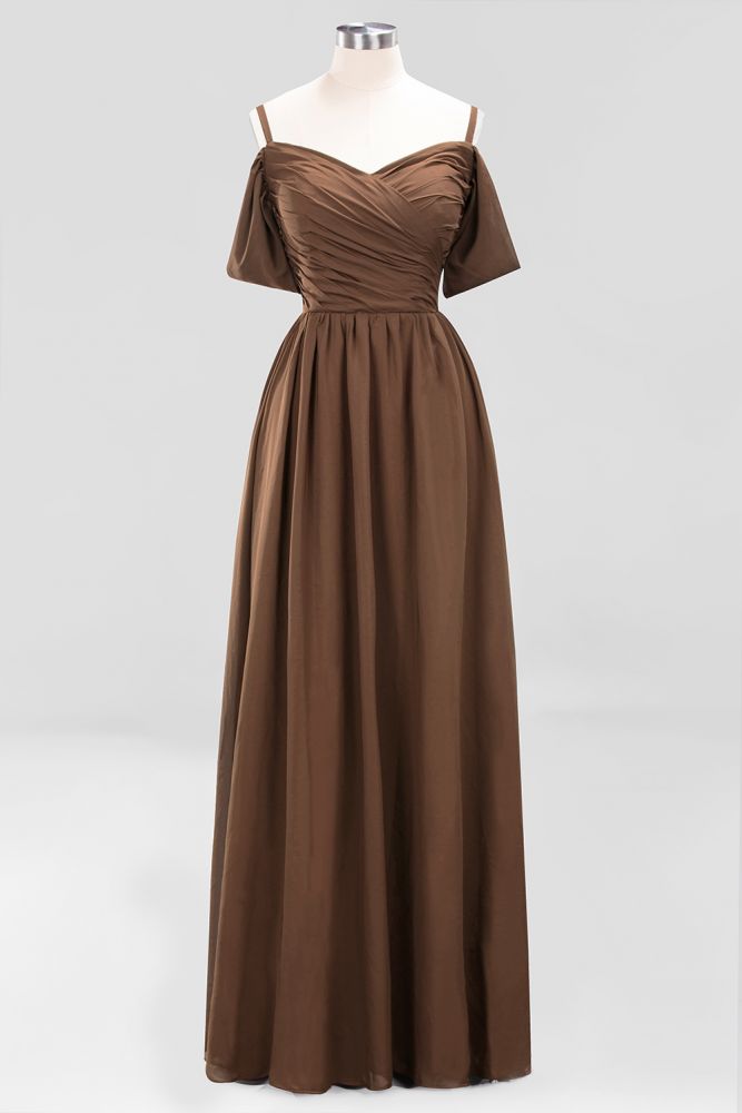 MISSHOW offers Off-the-Shoulder A-line Chiffon Bridesmaid Dress Floor-Length Wedding Guest Dress at a good price from Misshow
