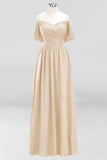 MISSHOW offers Off-the-Shoulder A-line Chiffon Bridesmaid Dress Floor-Length Wedding Guest Dress at a good price from Misshow