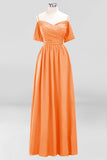 MISSHOW offers Off-the-Shoulder A-line Chiffon Bridesmaid Dress Floor-Length Wedding Guest Dress at a good price from Misshow