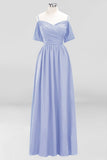 MISSHOW offers Off-the-Shoulder A-line Chiffon Bridesmaid Dress Floor-Length Wedding Guest Dress at a good price from Misshow