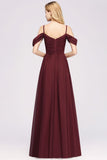 MISSHOW offers Off-the-Shoulder A-line Chiffon Bridesmaid Dress Floor-Length Wedding Guest Dress at a good price from Misshow