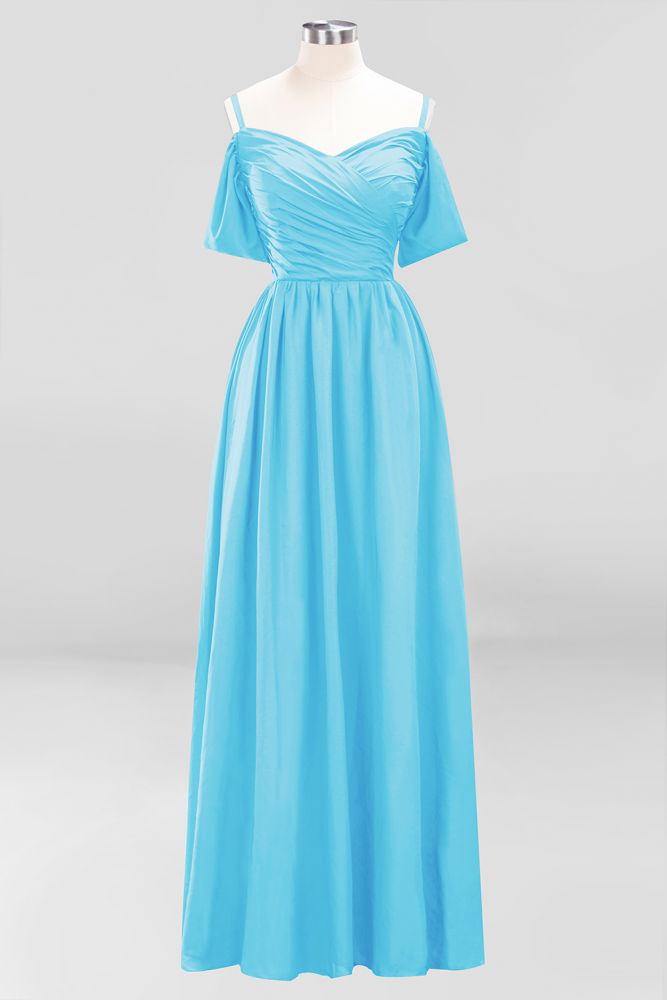 MISSHOW offers Off-the-Shoulder A-line Chiffon Bridesmaid Dress Floor-Length Wedding Guest Dress at a good price from Misshow