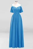 MISSHOW offers Off-the-Shoulder A-line Chiffon Bridesmaid Dress Floor-Length Wedding Guest Dress at a good price from Misshow