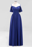 MISSHOW offers Off-the-Shoulder A-line Chiffon Bridesmaid Dress Floor-Length Wedding Guest Dress at a good price from Misshow