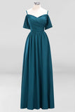 MISSHOW offers Off-the-Shoulder A-line Chiffon Bridesmaid Dress Floor-Length Wedding Guest Dress at a good price from Misshow