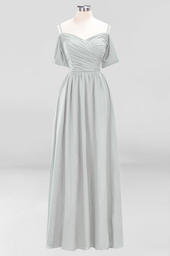 MISSHOW offers Off-the-Shoulder A-line Chiffon Bridesmaid Dress Floor-Length Wedding Guest Dress at a good price from Misshow