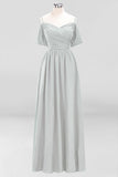 MISSHOW offers Off-the-Shoulder A-line Chiffon Bridesmaid Dress Floor-Length Wedding Guest Dress at a good price from Misshow