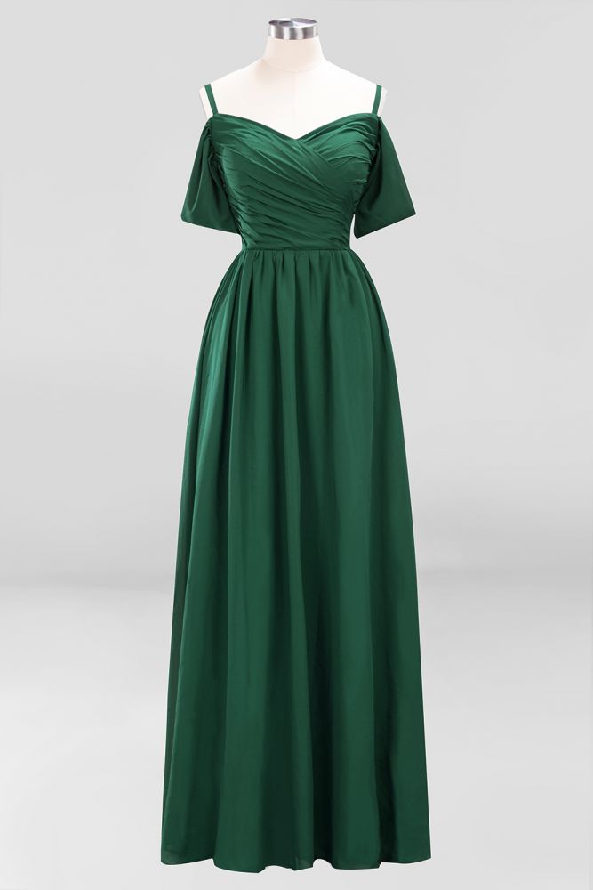 MISSHOW offers Off-the-Shoulder A-line Chiffon Bridesmaid Dress Floor-Length Wedding Guest Dress at a good price from Misshow