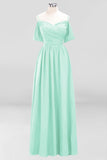 MISSHOW offers Off-the-Shoulder A-line Chiffon Bridesmaid Dress Floor-Length Wedding Guest Dress at a good price from Misshow