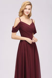 MISSHOW offers Off-the-Shoulder A-line Chiffon Bridesmaid Dress Floor-Length Wedding Guest Dress at a good price from Misshow