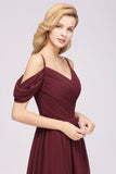 MISSHOW offers Off-the-Shoulder A-line Chiffon Bridesmaid Dress Floor-Length Wedding Guest Dress at a good price from Misshow