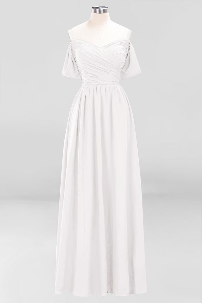 MISSHOW offers Off-the-Shoulder A-line Chiffon Bridesmaid Dress Floor-Length Wedding Guest Dress at a good price from Misshow