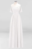 MISSHOW offers Off-the-Shoulder A-line Chiffon Bridesmaid Dress Floor-Length Wedding Guest Dress at a good price from Misshow