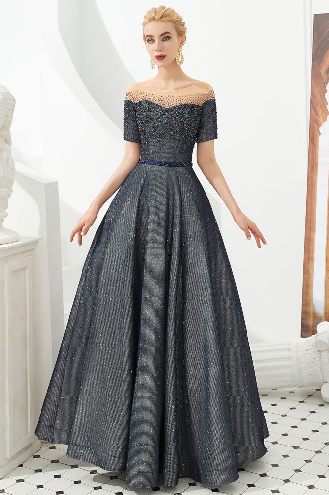 Looking for Prom Dresses,Evening Dresses,Homecoming Dresses,Quinceanera dresses in Bright silk, A-line,Princess style, and Gorgeous Rhinestone work  MISSHOW has all covered on this elegant Off the Shoulder Aline Evening Swing Dress Beading sequins Lace-up Party Dress.