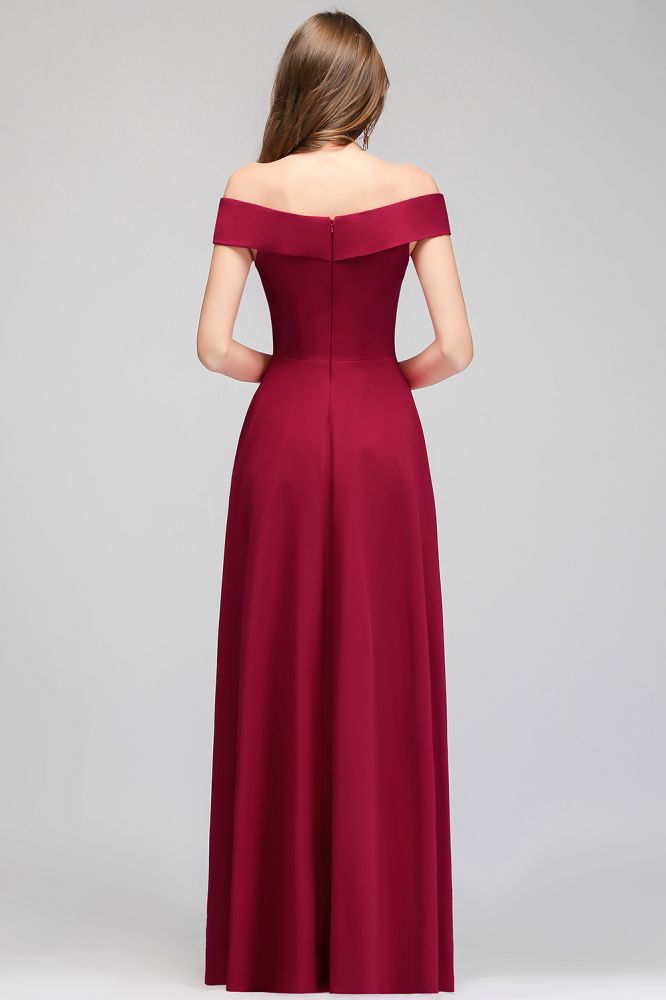 MISSHOW offers Off-the-shoulder Floor Length Burgundy Party Dress at a good price from Dusty Rose,Burgundy,Dark Navy,Stretch Satin to A-line Floor-length them. Stunning yet affordable Cap Sleeves Prom Dresses,Bridesmaid Dresses.