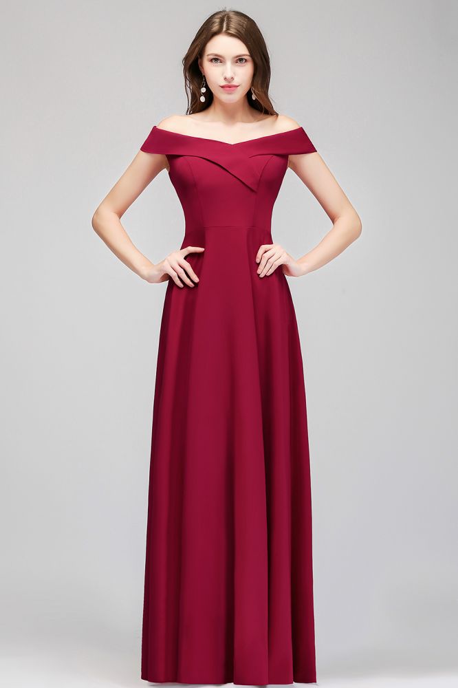 MISSHOW offers Off-the-shoulder Floor Length Burgundy Party Dress at a good price from Dusty Rose,Burgundy,Dark Navy,Stretch Satin to A-line Floor-length them. Stunning yet affordable Cap Sleeves Prom Dresses,Bridesmaid Dresses.
