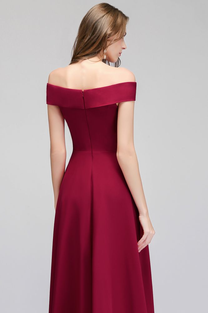 MISSHOW offers Off-the-shoulder Floor Length Burgundy Party Dress at a good price from Dusty Rose,Burgundy,Dark Navy,Stretch Satin to A-line Floor-length them. Stunning yet affordable Cap Sleeves Prom Dresses,Bridesmaid Dresses.