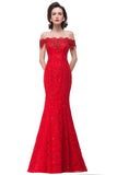 Off-the-shoulder Floor-length Lace Mermaid Bridesmaid Dresses