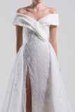 Off-the-Shoulder Mermaid Bridal Gown Side Split s Wedding Dress