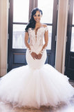 Off-the-Shoulder Mermaid Wedding Dress s New Arrival Long Sleeves Bridal Wears