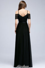 MISSHOW offers Off-the-shoulder Sleeveless Floor-Length A-line Bridesmaid Dresses Chiffon Lace V-Neck Prom Dress at a good price from 100D Chiffon to A-line Floor-length them. Lightweight yet affordable home,beach,swimming useBridesmaid Dresses.