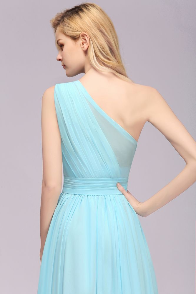 One Shoulder A-line Hi-lo Chiffon Bridesmaid Dresses for Women-misshow.com