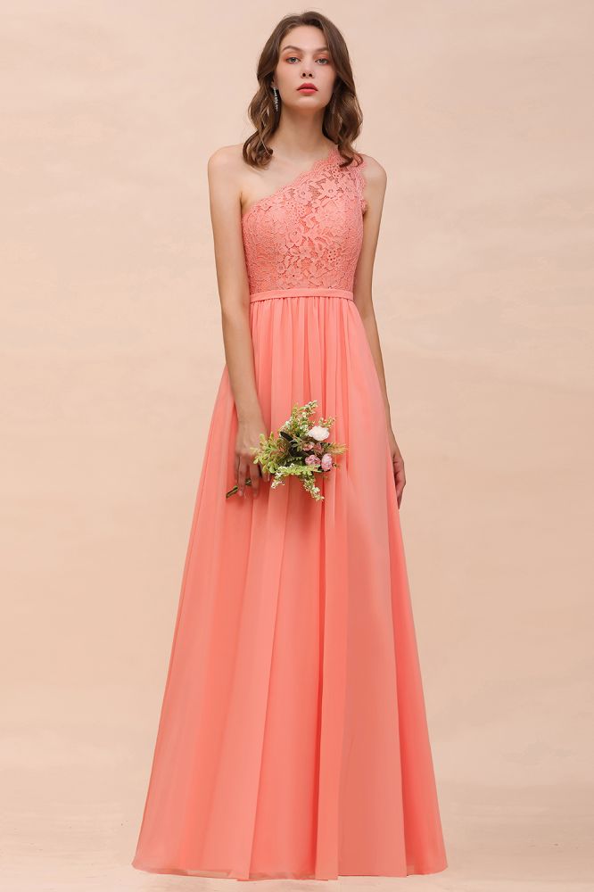 floral formal wedding guest dress One Shoulder Floral Bridesmaid Dress Side Split Formal Wedding Guest Dress with Pocket